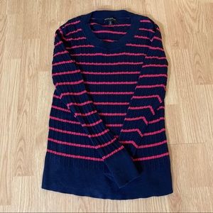 Banana Republic navy blue shirt with pink stripes